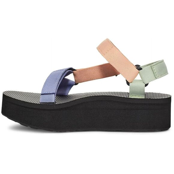 Teva Women Size 10 Flatform Universal Sandals Black Multi Pastel Color Block NEW - Picture 4 of 12